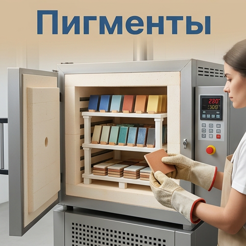 Палитра подглазурных пигментов для керамики — разноцветные порошки в пиалах для росписи